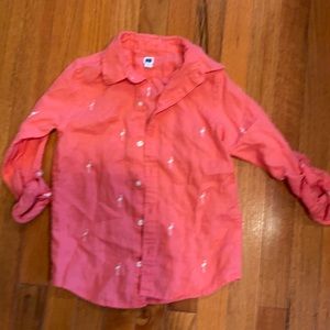 Janie and Jack boy linen button down with rollup sleeves